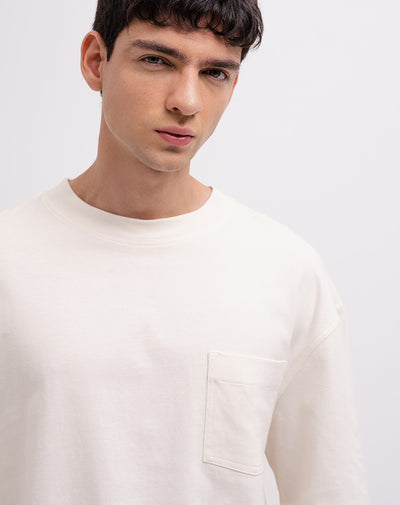 Camiseta confort regular algodón blanca hombre