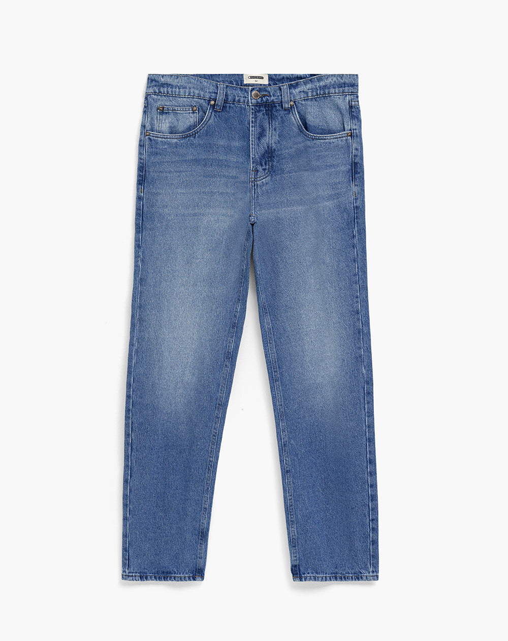 Jean regular fit tiro medio indigo claro