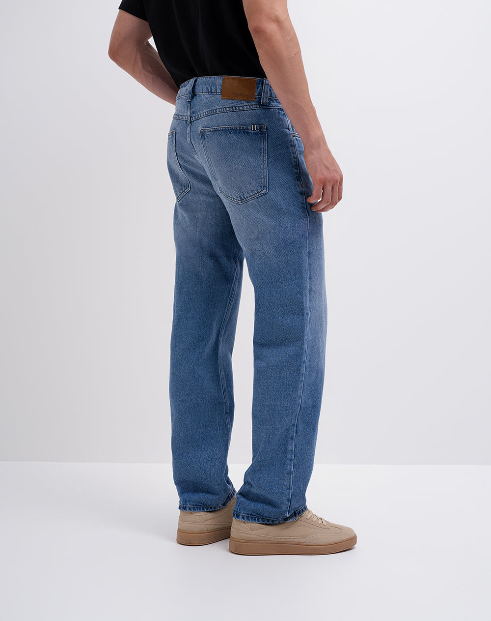 Jean regular algodón índigo claro hombre
