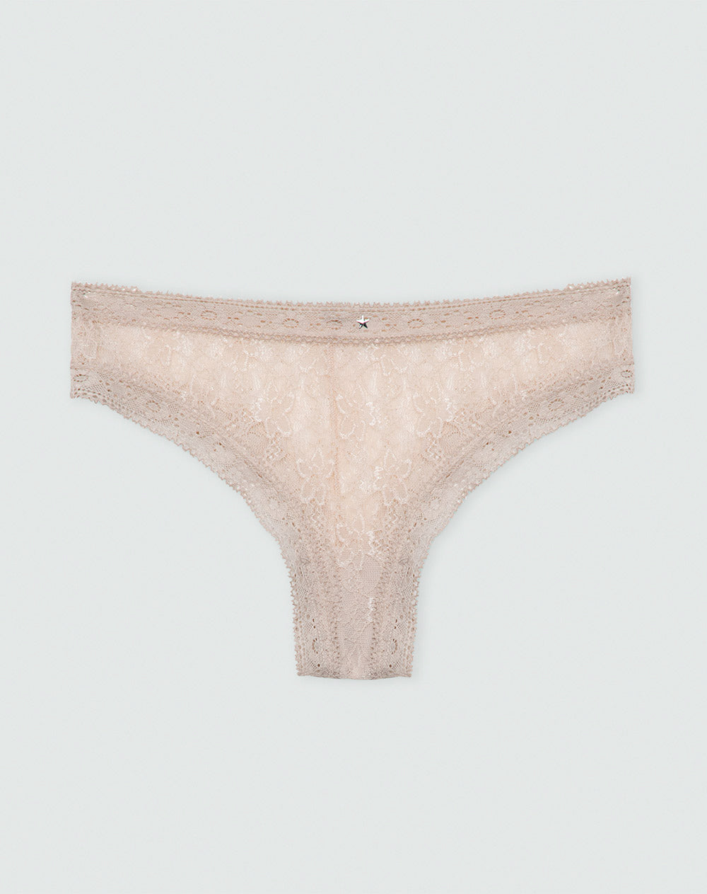 Panty cachetero en encaje arena