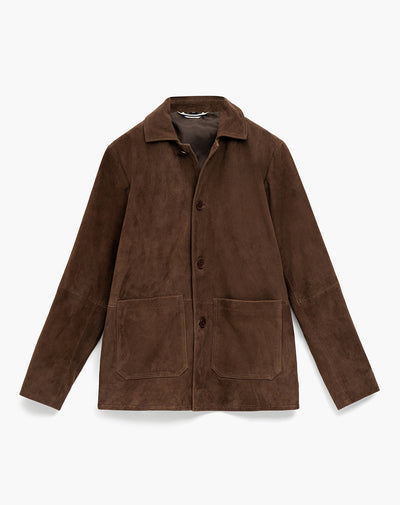 Chaqueta regular fit sin capucha café