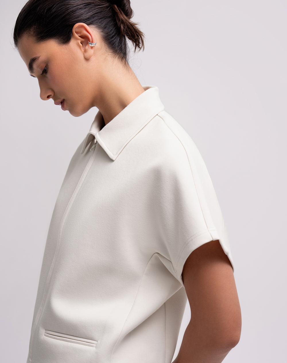 Chaleco oversize cremallera habano mujer