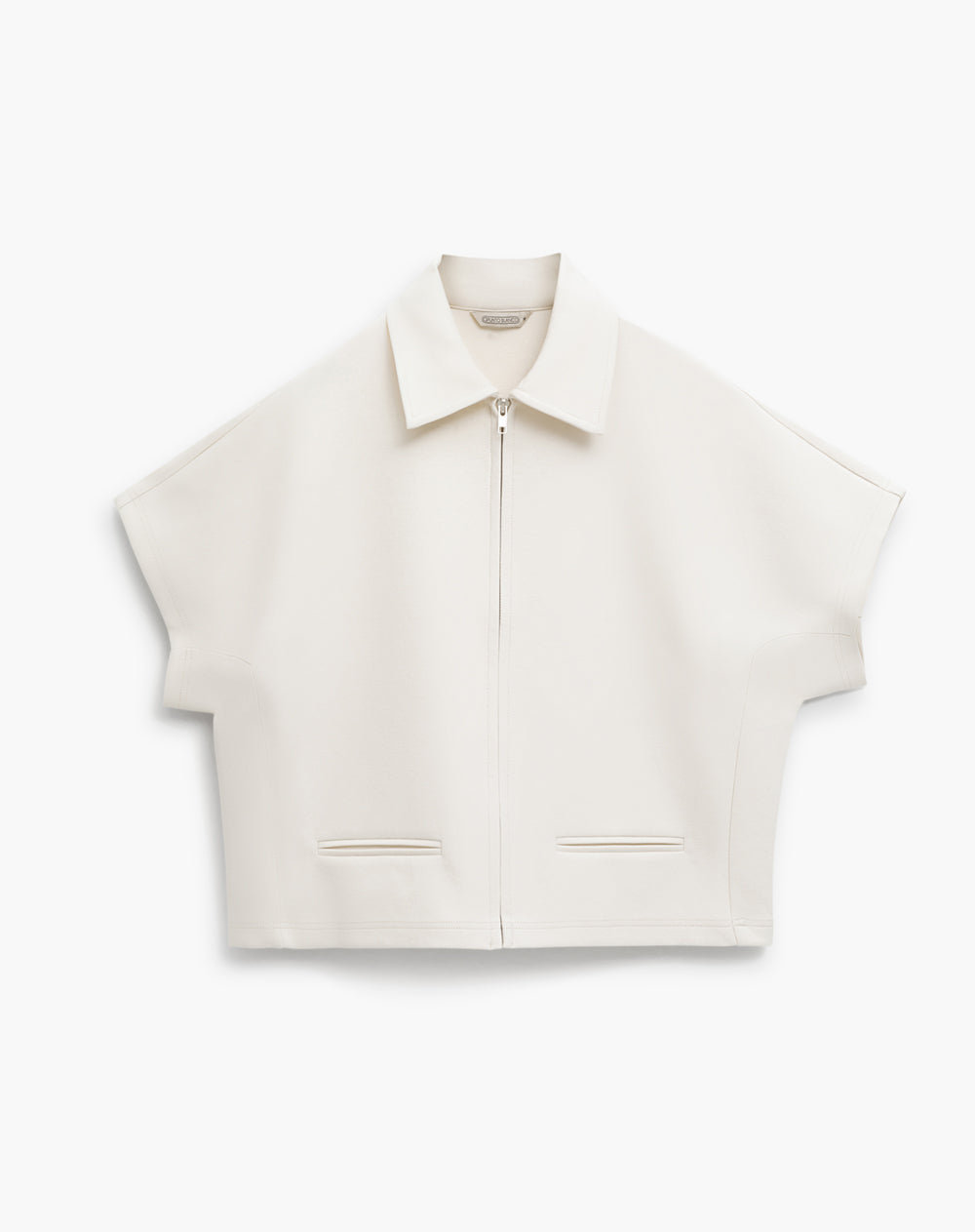 Chaleco oversize cremallera habano mujer