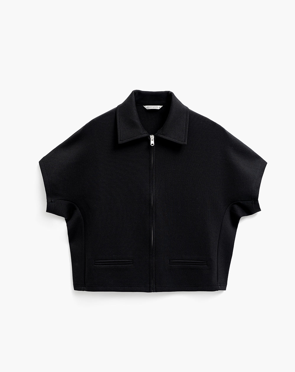 Chaleco oversize cremallera negro mujer
