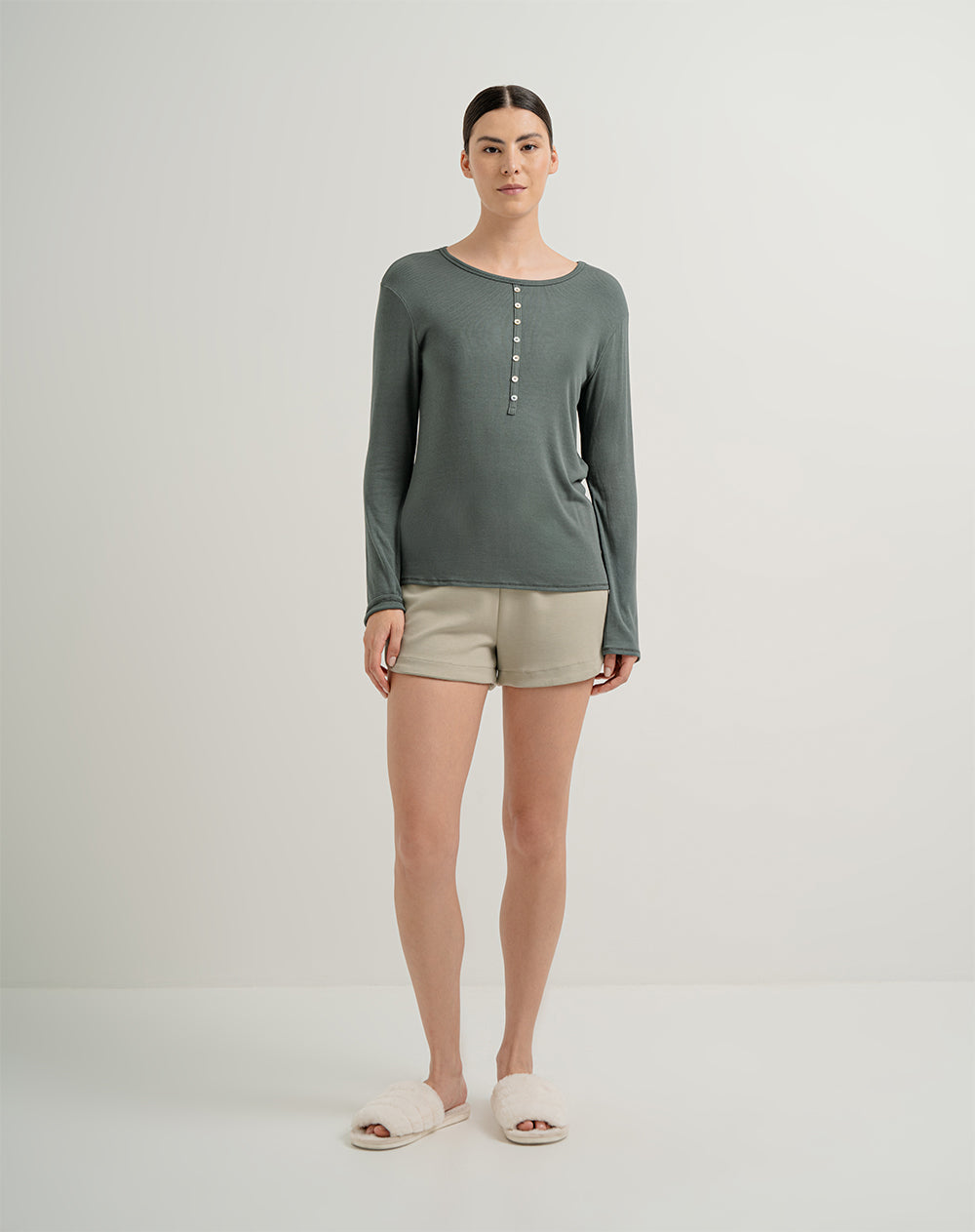 Camibuzo algodón verde mujer