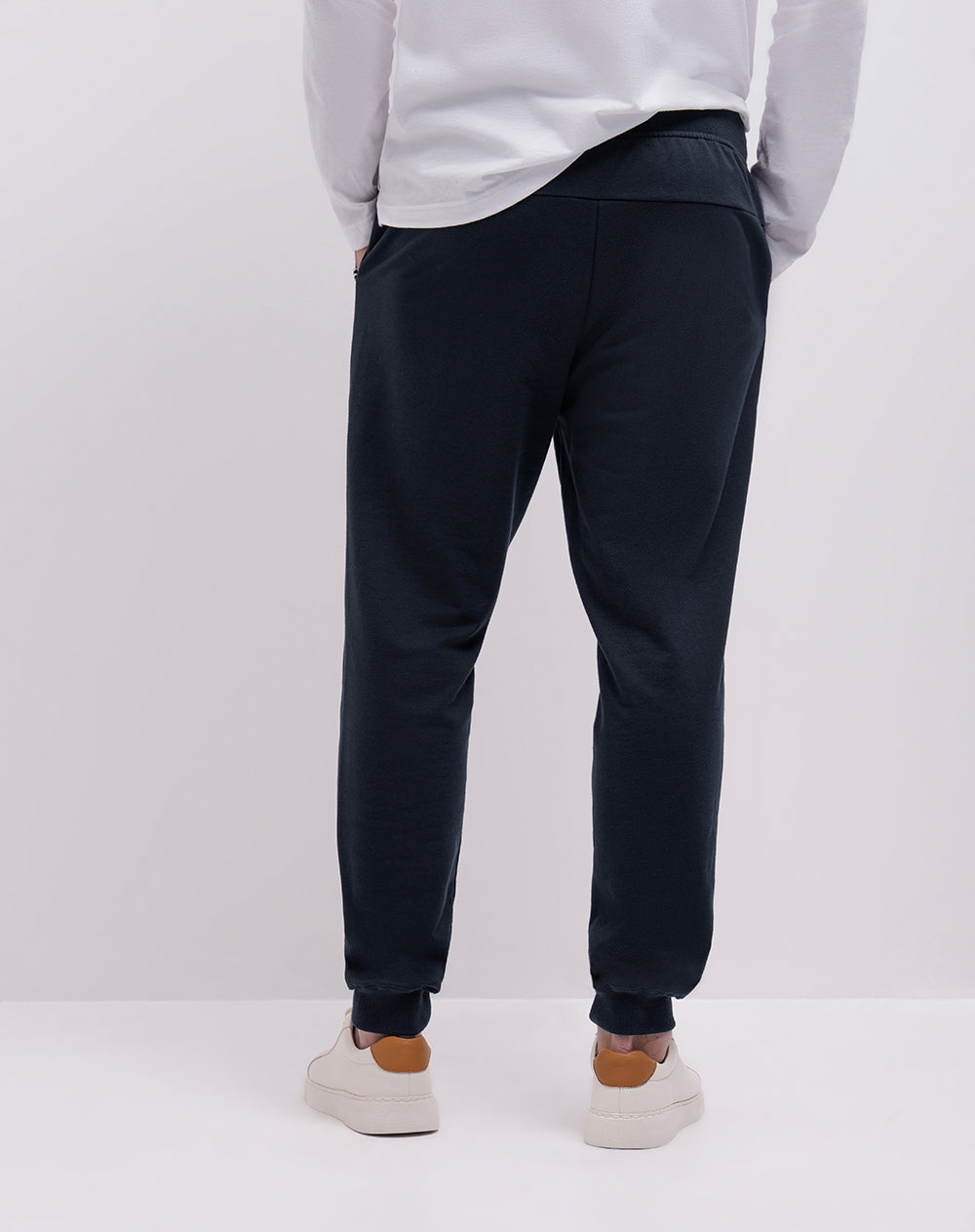 Jogger regular fit tiro medio azul