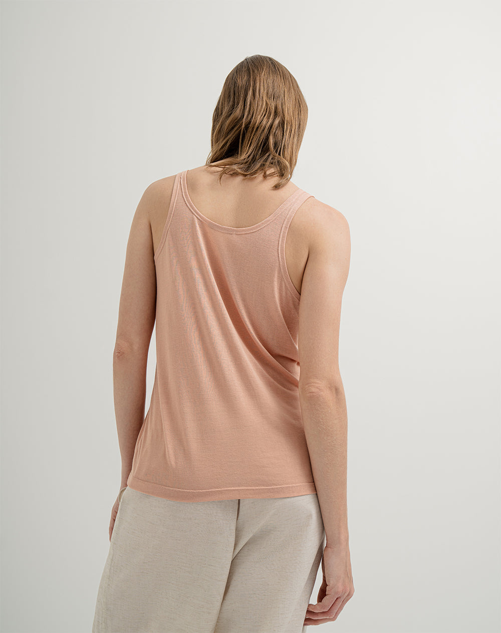 Camiseta sisa de pijama mujer café claro