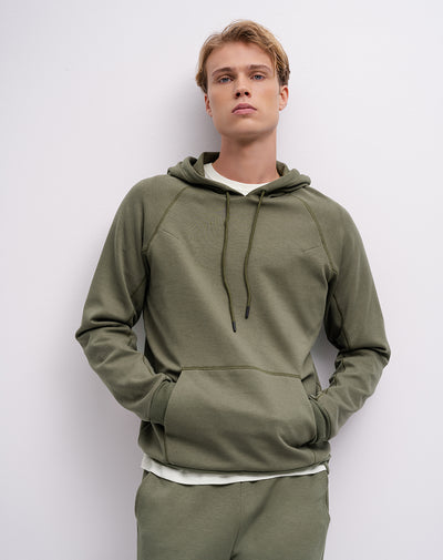 Buzo regular tipo hoddie verde hombre