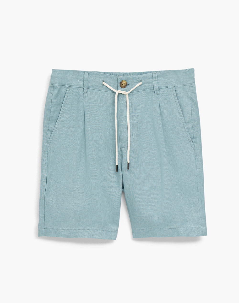 Bermuda regular fit en lino azul