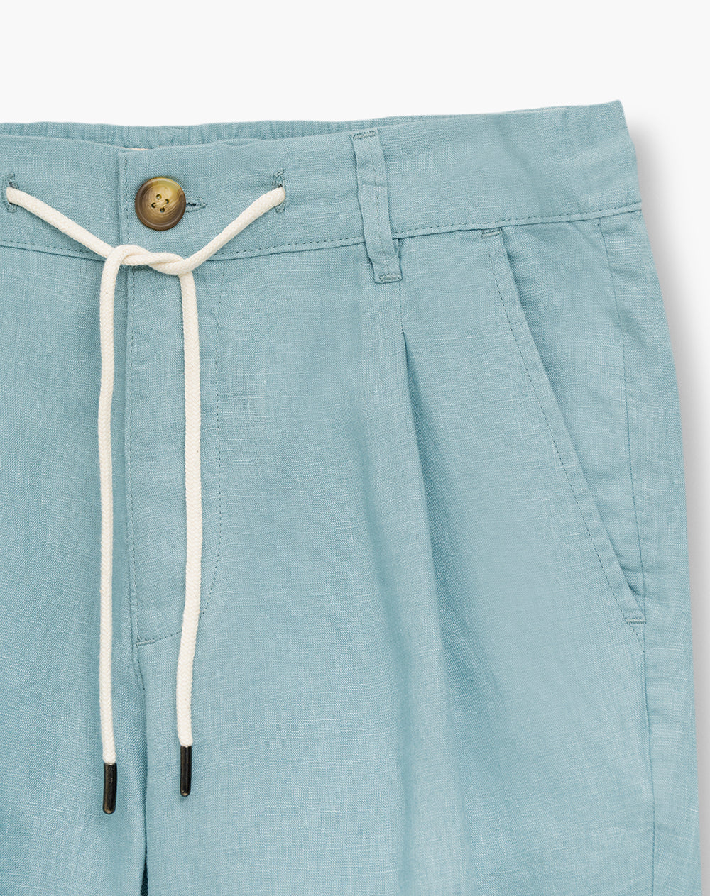 Bermuda regular fit en lino azul