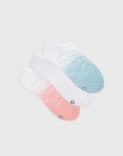 Medias para mujer tobilleras cortas en algodón pack x3unds surtidas