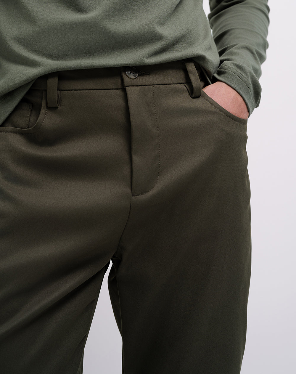 Pantalón chino regular verde hombre