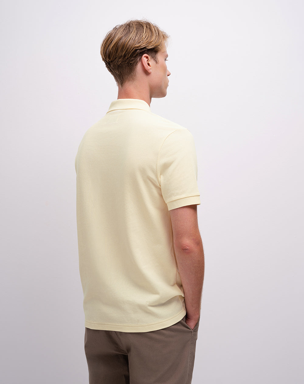 Polo regular algodón amarilla hombre