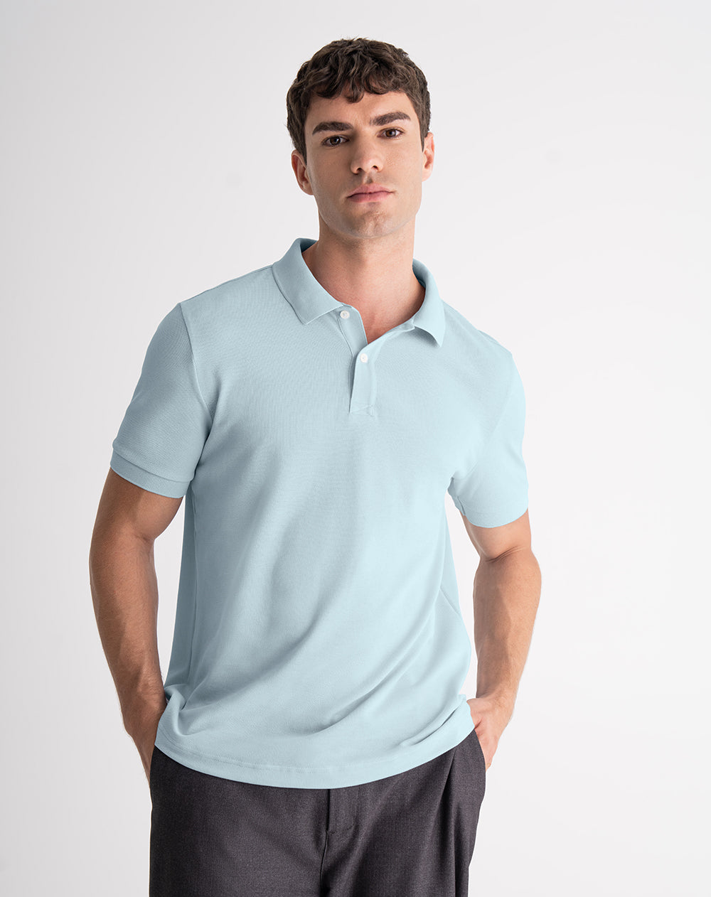 Polo regular algodón azul hombre