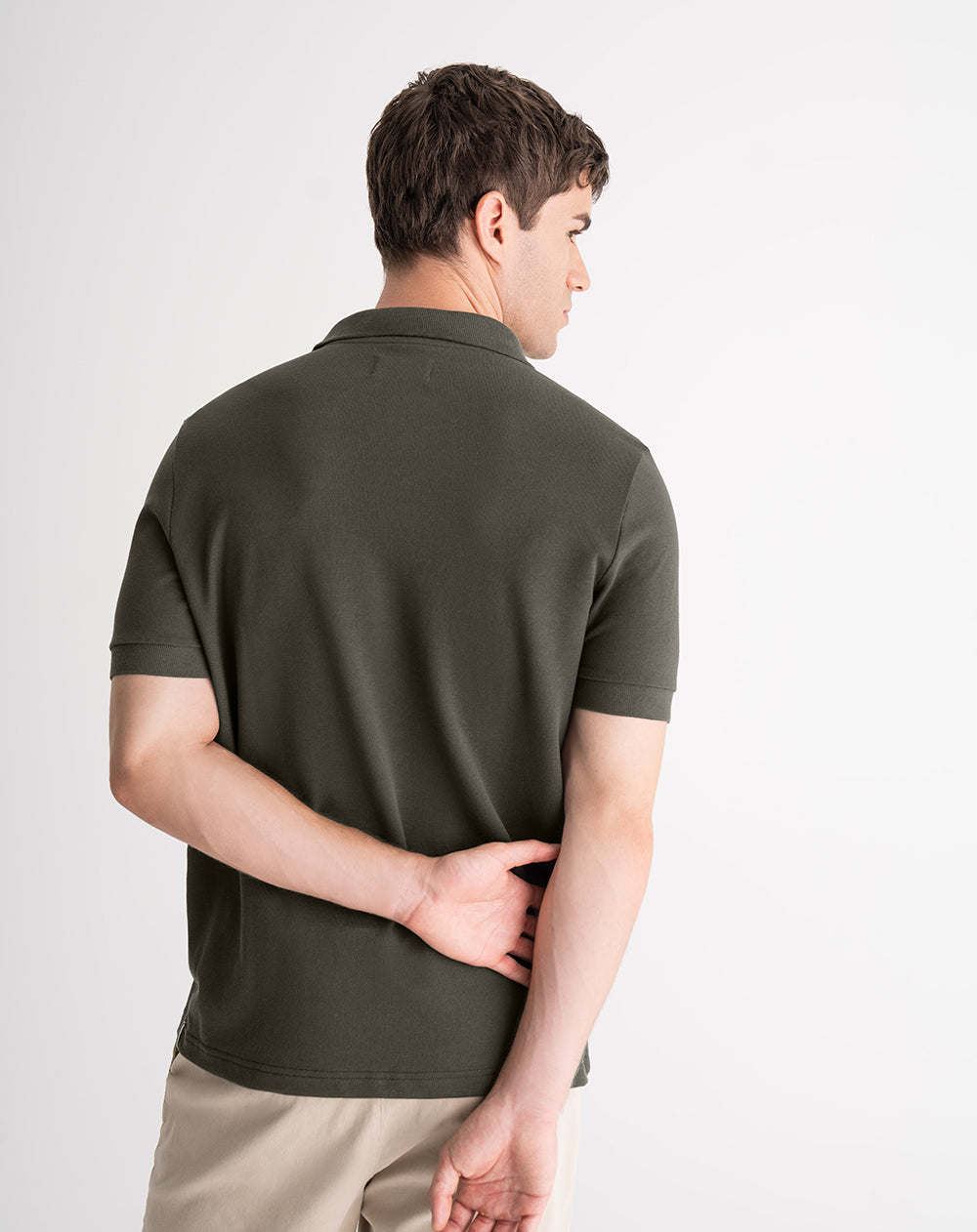 Polo regular algodón verde hombre