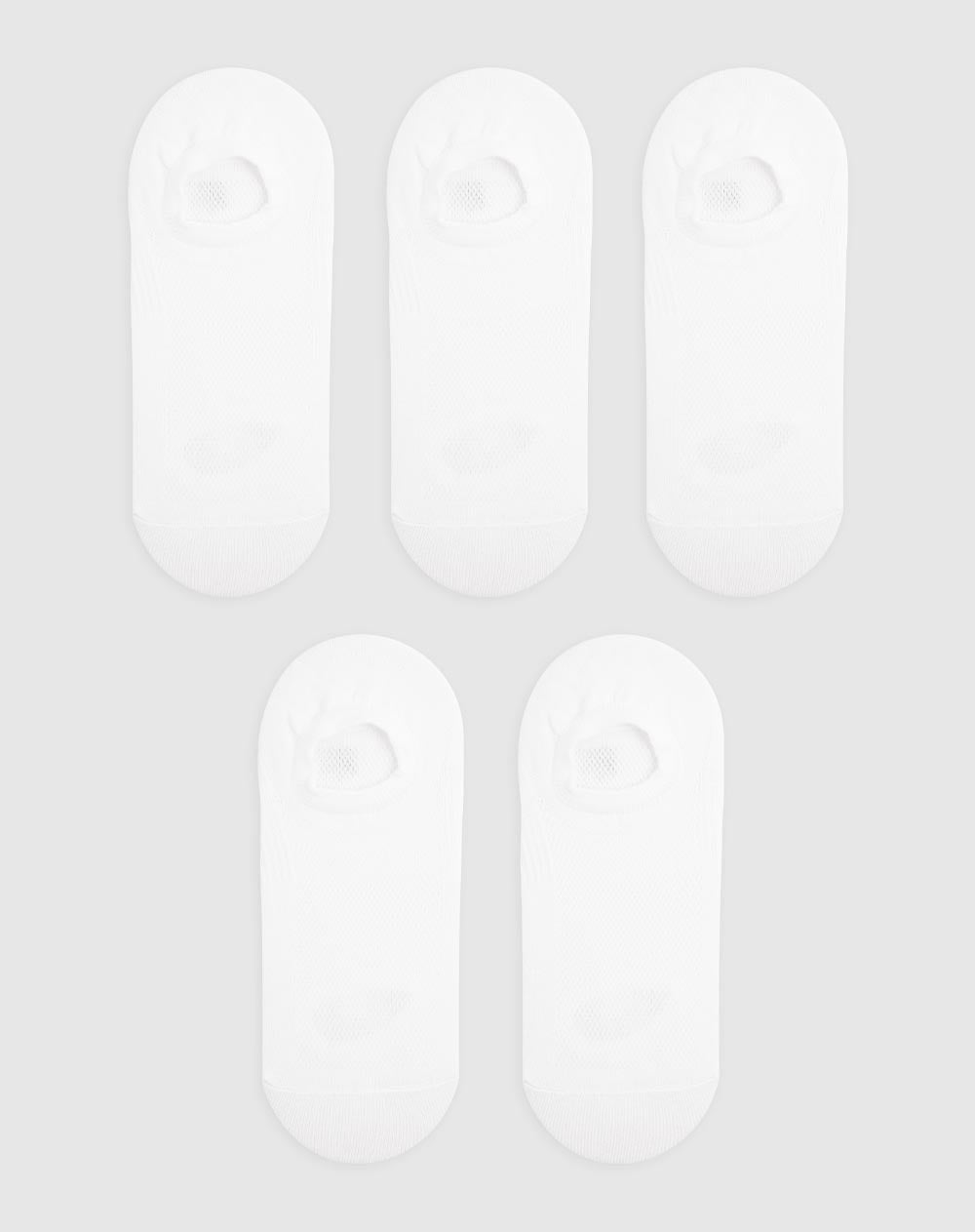 Medias deportivas para hombre tobilleras cortas en algodón pack x5unds blancas