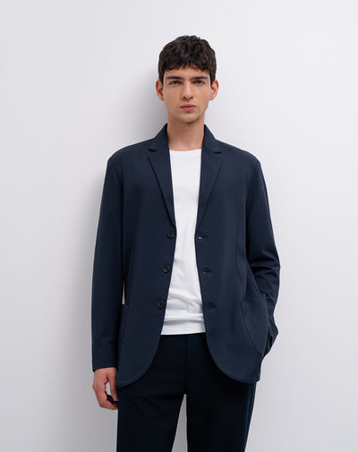 Chaqueta regular fit sin capucha azul