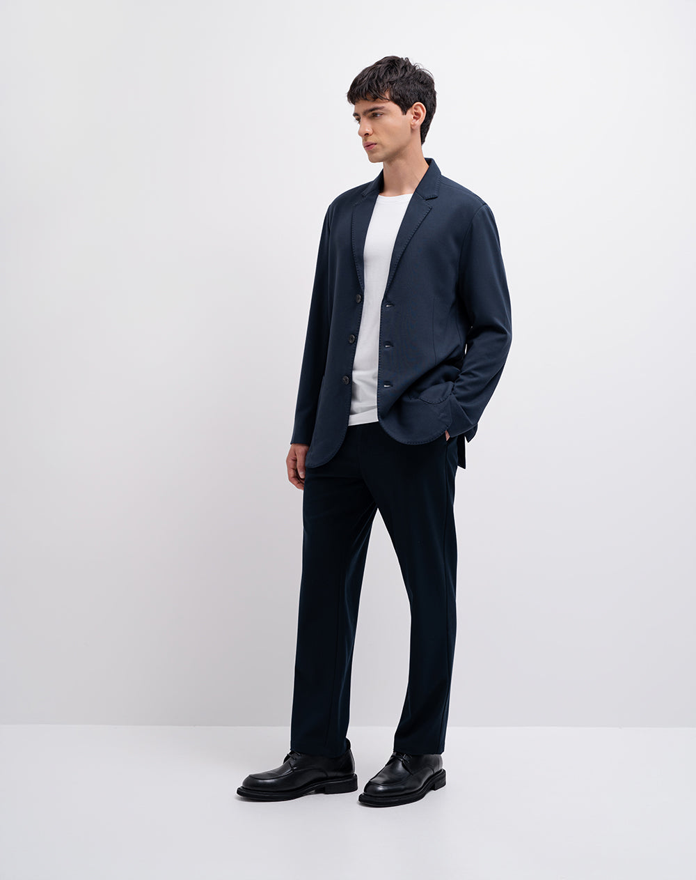 Chaqueta regular fit sin capucha azul