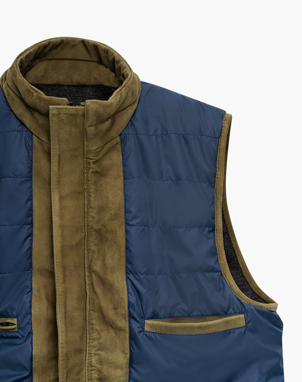 Chaleco regular acolchado cuero doble faz multicolor hombre