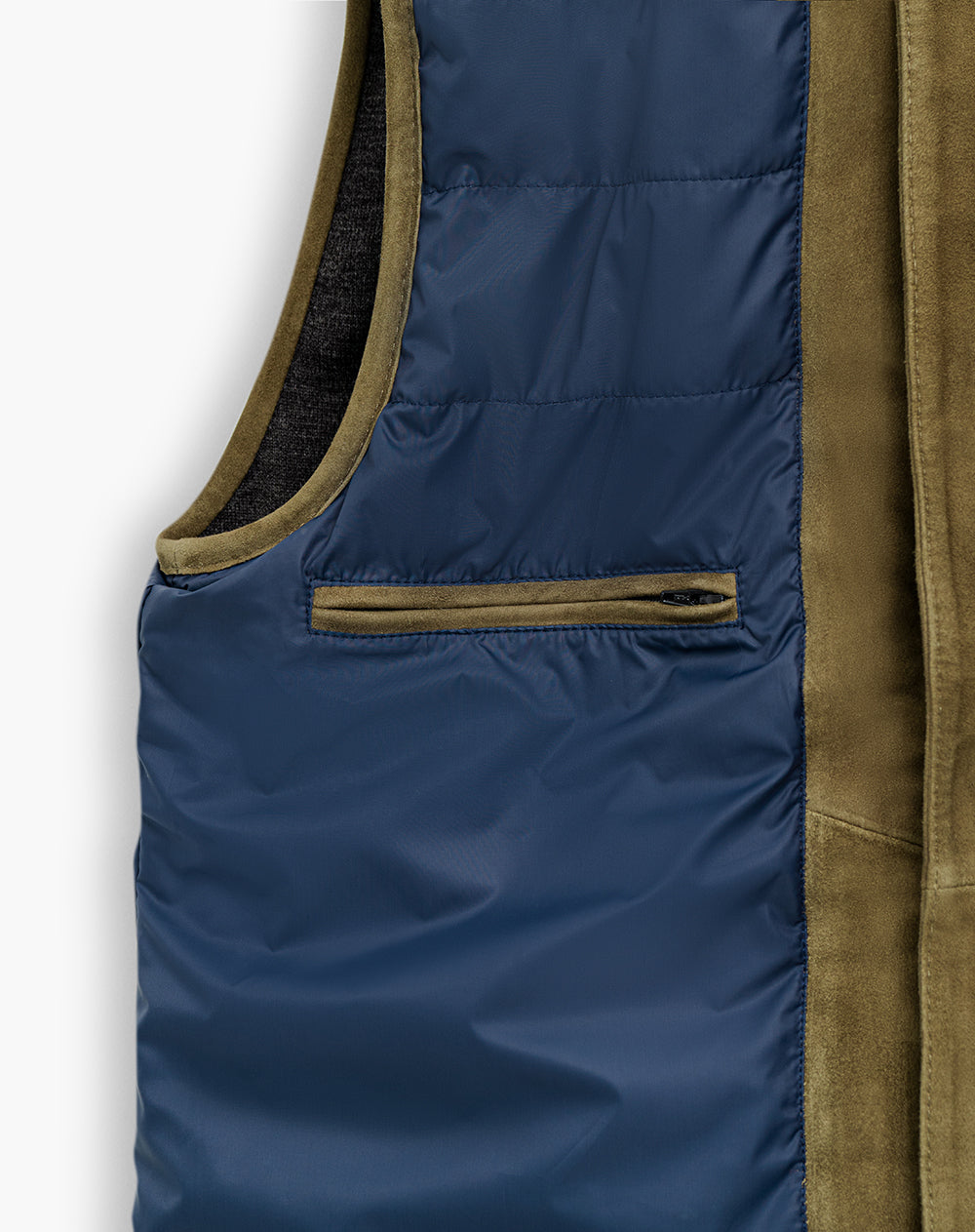 Chaleco regular acolchado cuero doble faz multicolor hombre