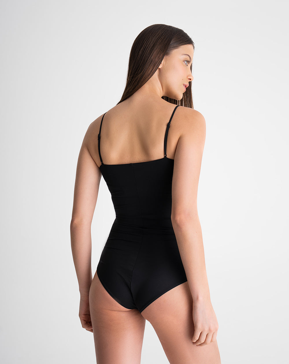 Body cuello redondo tiras negro