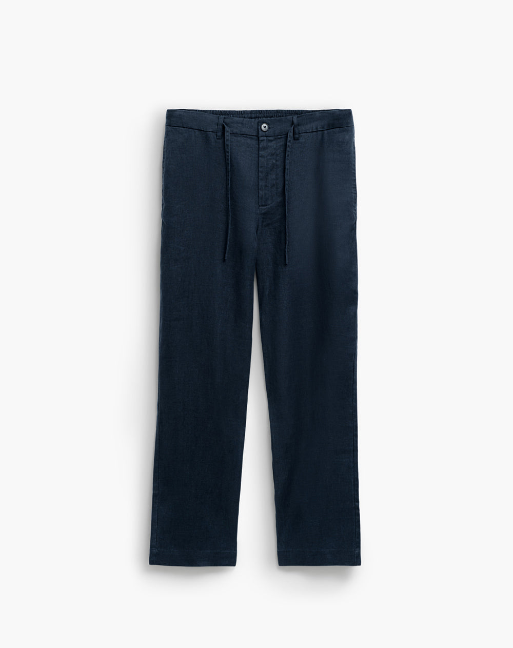 Pantalón regular tiro medio lino azul hombre