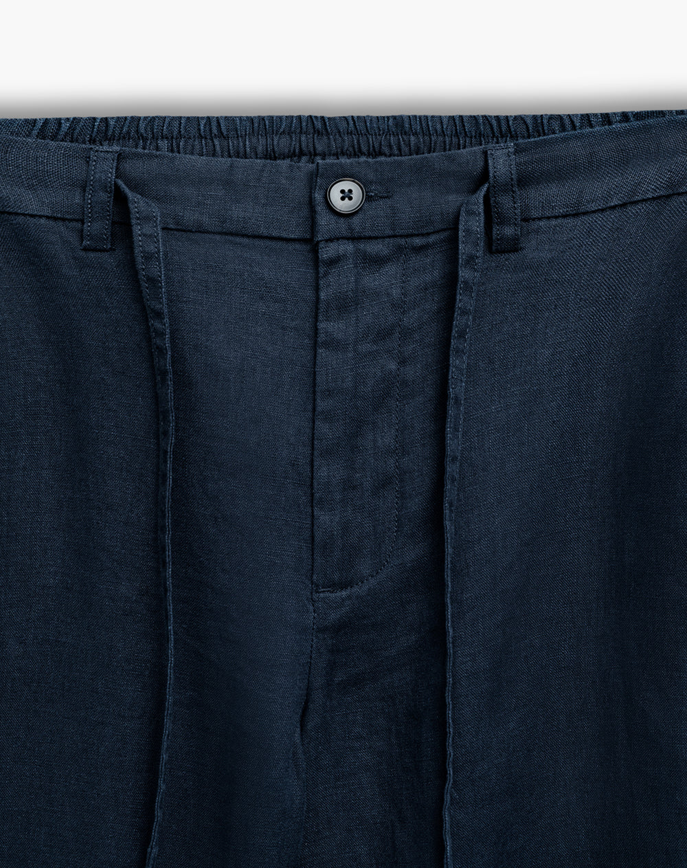 Pantalón regular tiro medio lino azul hombre