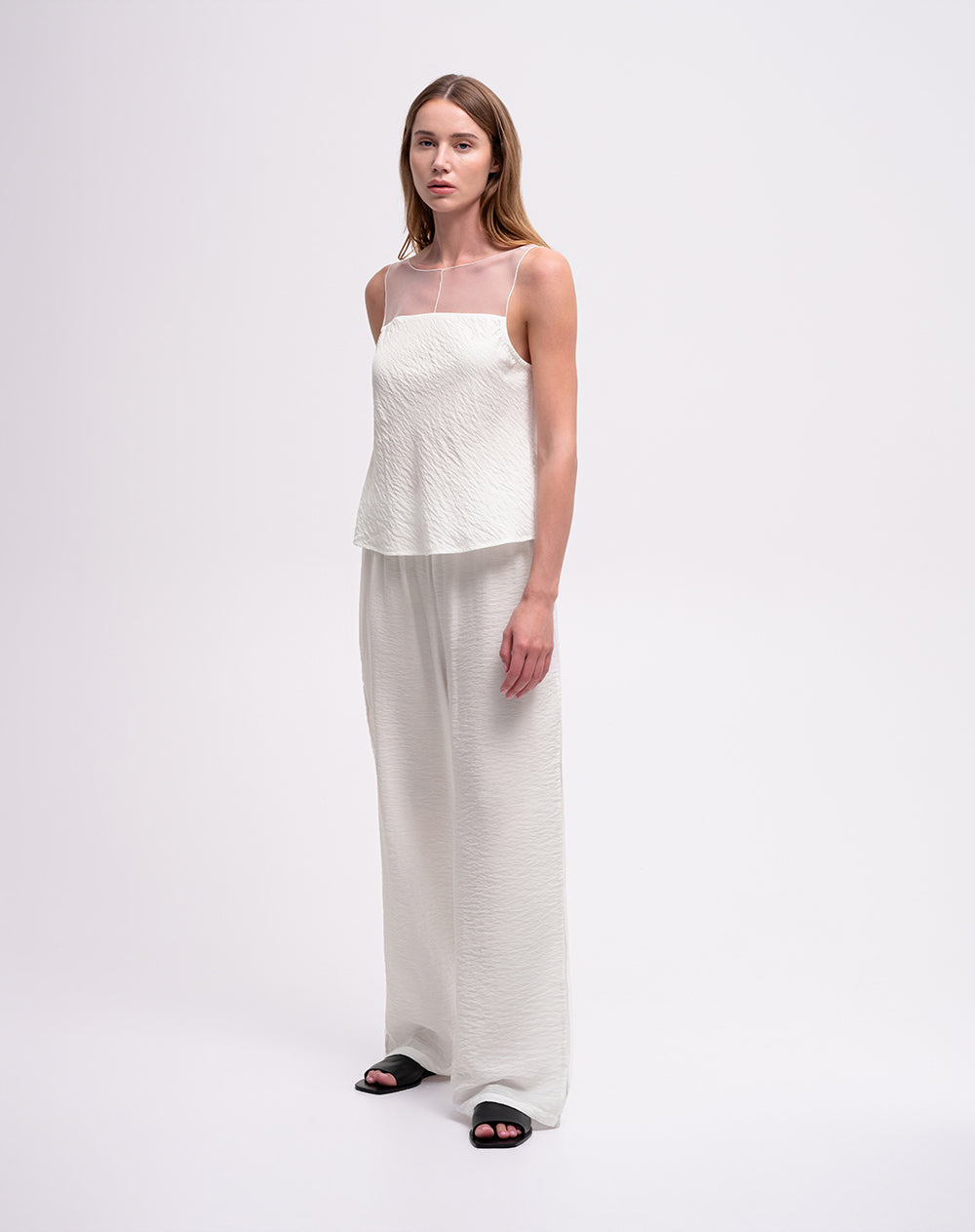 Blusa + pantalón de pijama blanco mujer