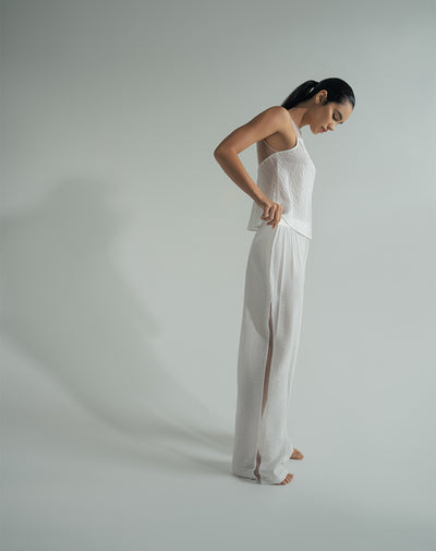 Blusa + pantalón de pijama blanco mujer