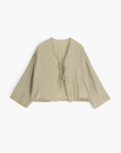 Camisa oversized fit manga larga kaki