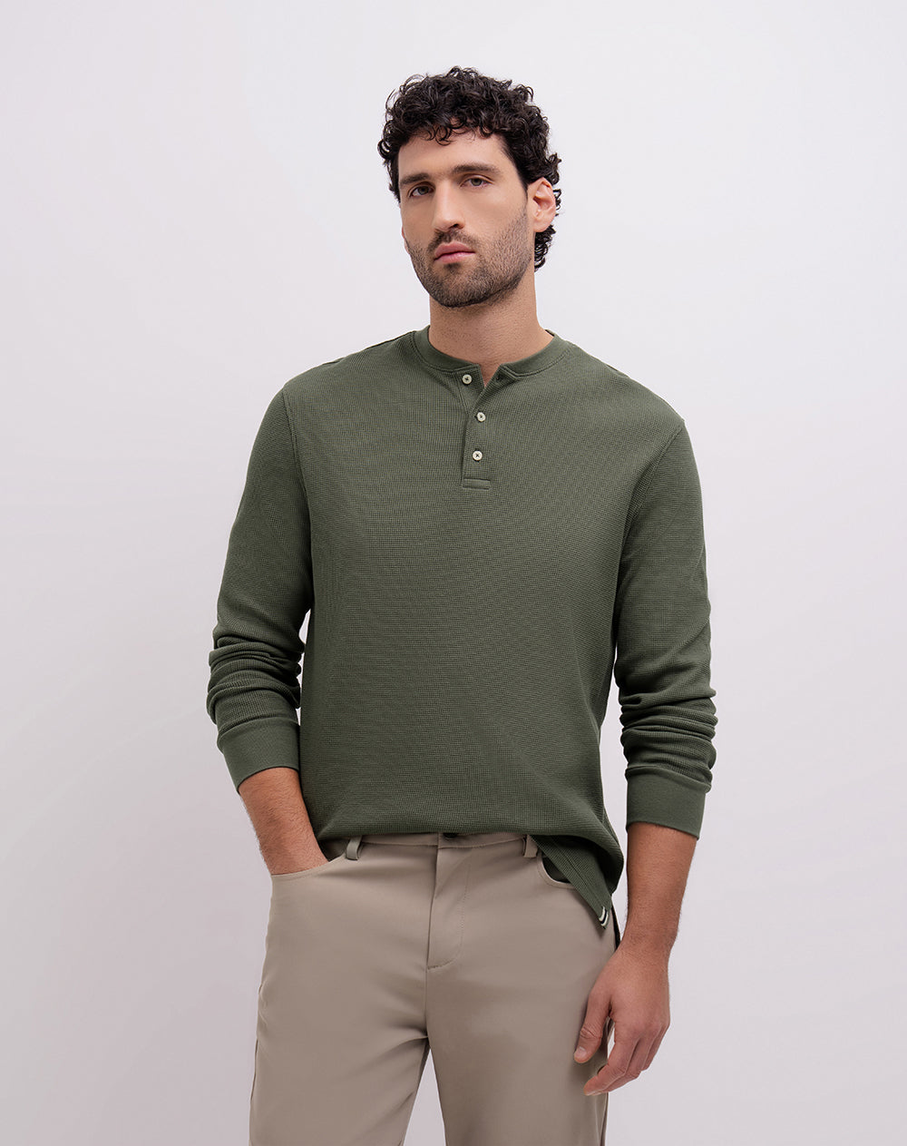 Camibuso regular verde hombre