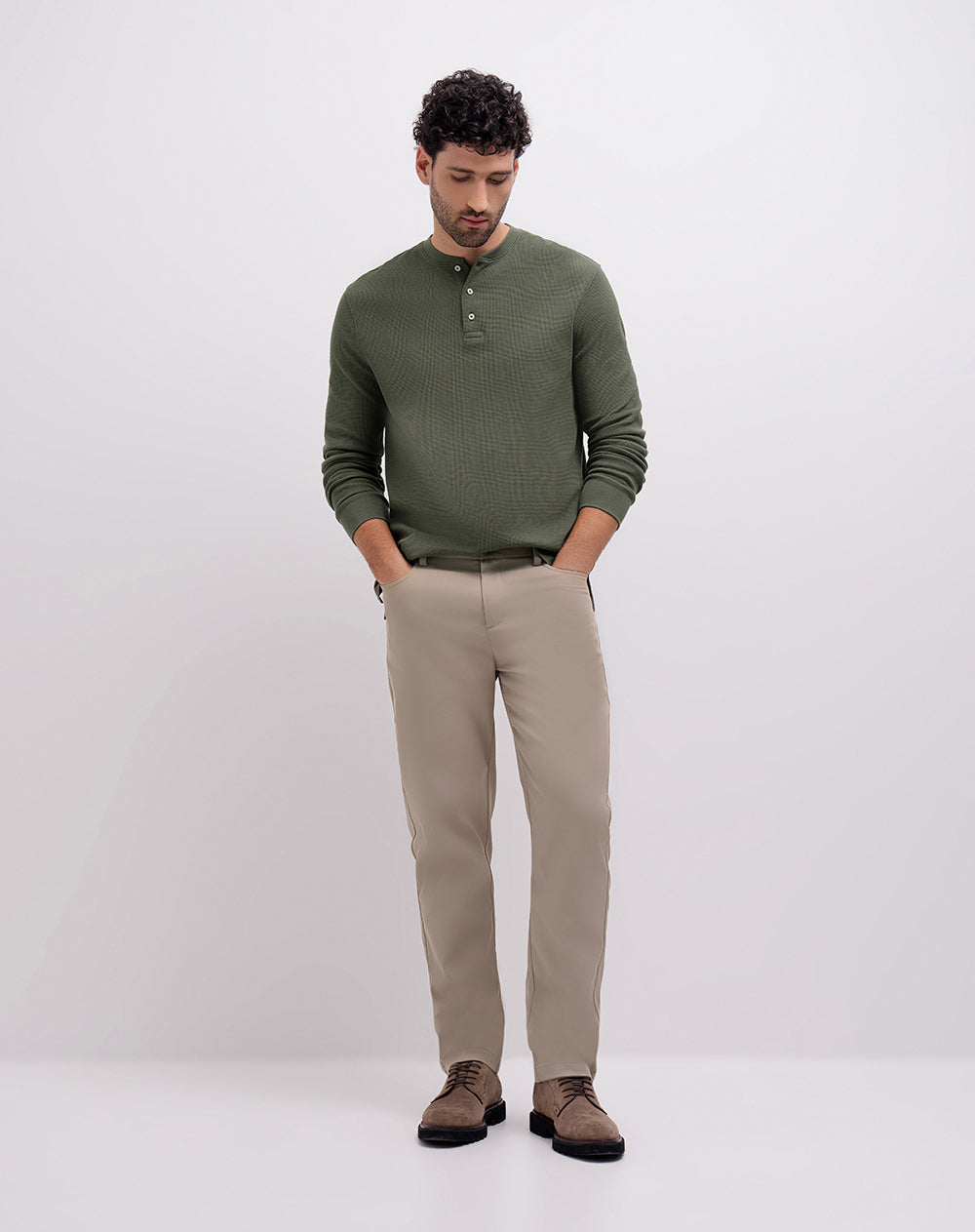 Camibuso regular verde hombre