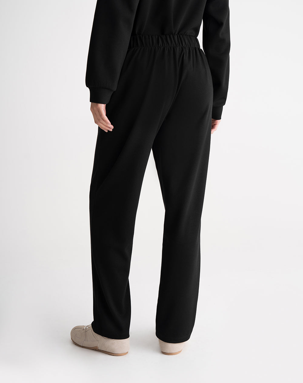 Pantalón relaxed fit tiro medio negro