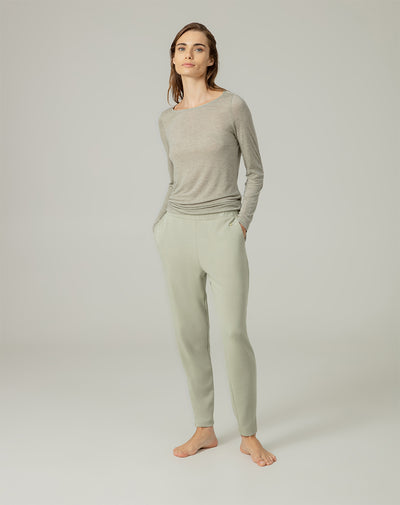 Jogger tiro alto verde claro para mujer