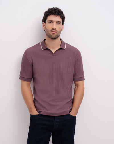 Polo regular morada hombre