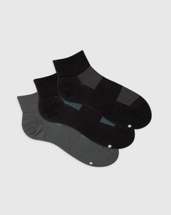 Medias deportivas hombre tobilleras microfibra pack x3 surtido
