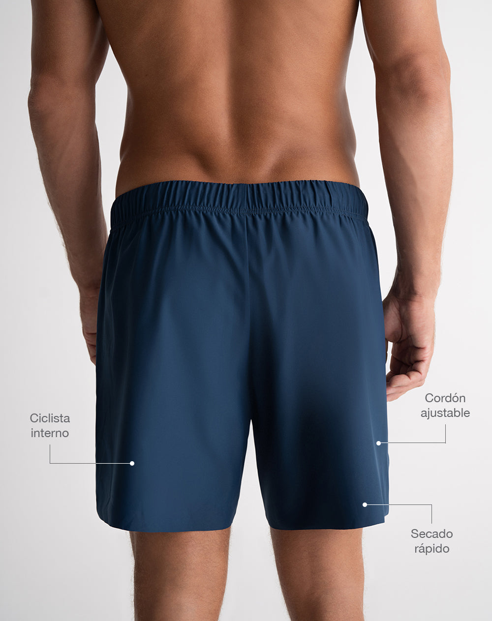 Pantaloneta deportiva ciclista interno azul hombre