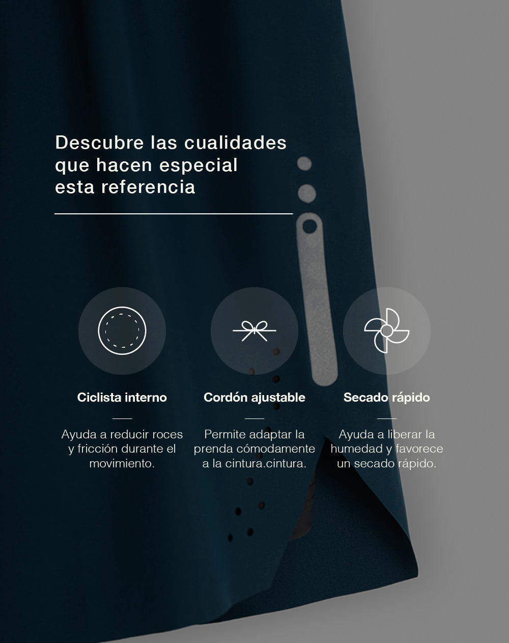 Pantaloneta deportiva ciclista interno azul hombre