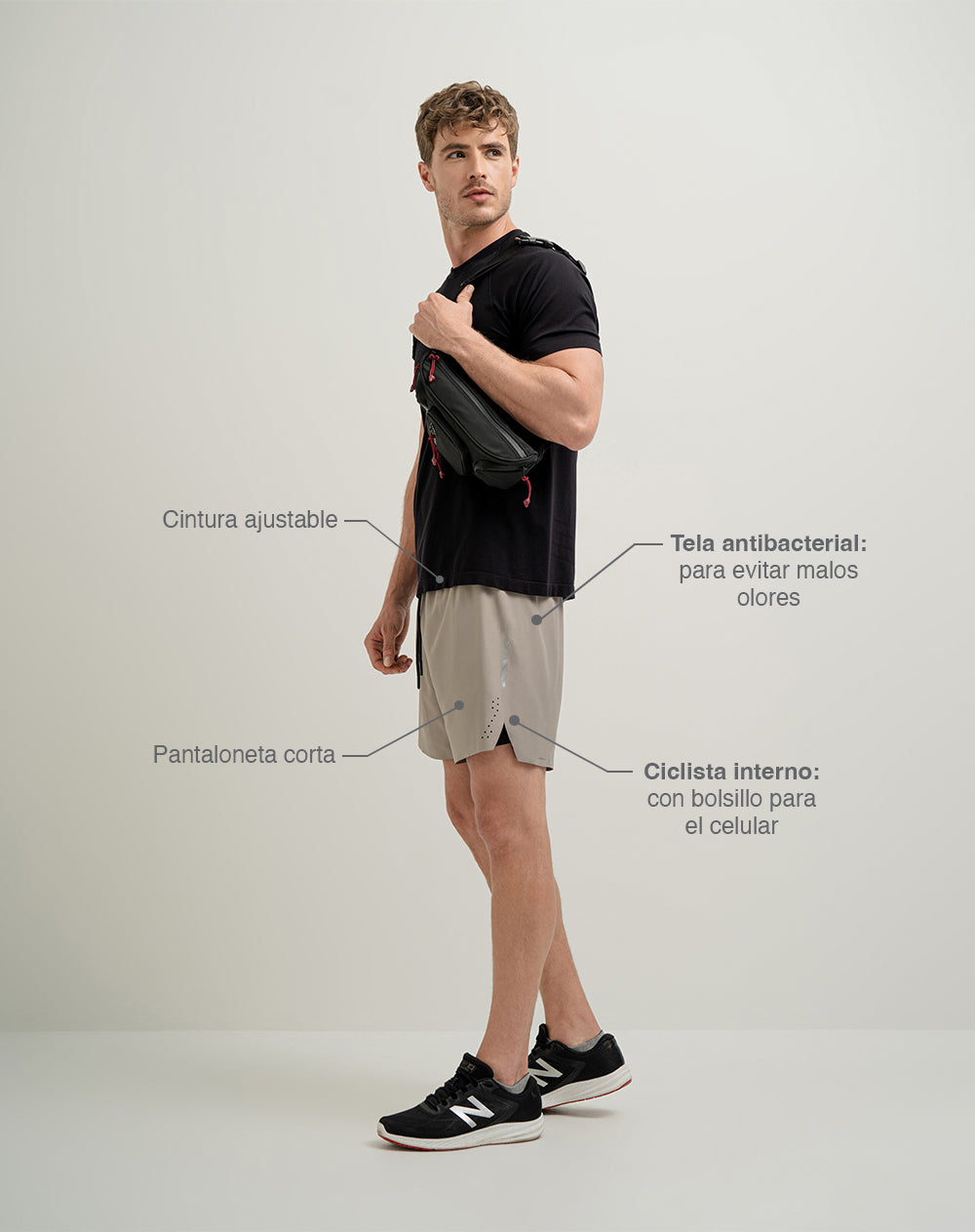 Pantaloneta deportiva ciclista interno cáfe para hombre