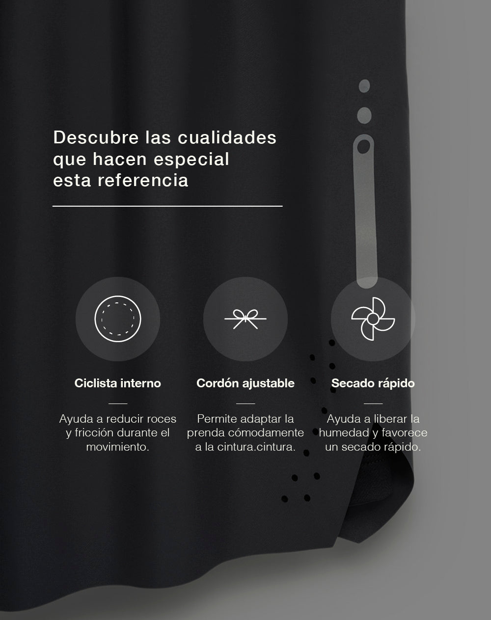 Pantaloneta deportiva ciclista interno gris hombre