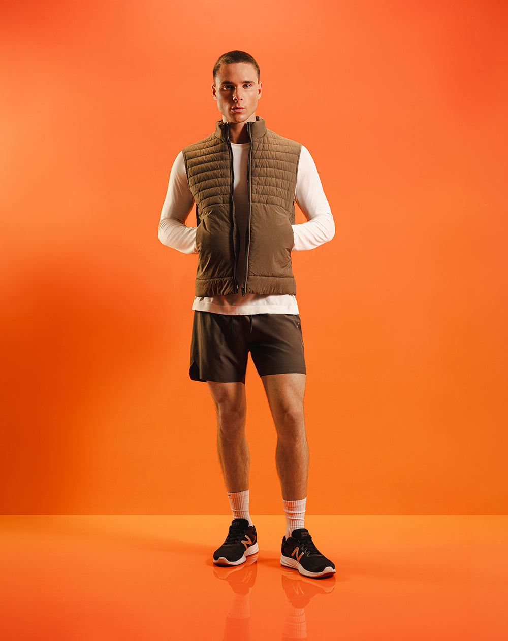 Pantaloneta deportiva ciclista interno negra verde hombre
