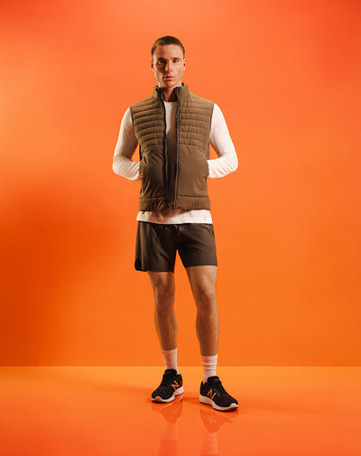 Pantaloneta deportiva ciclista interno negra verde hombre