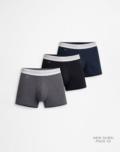 Bóxer medio panel amplio x3unds surtido