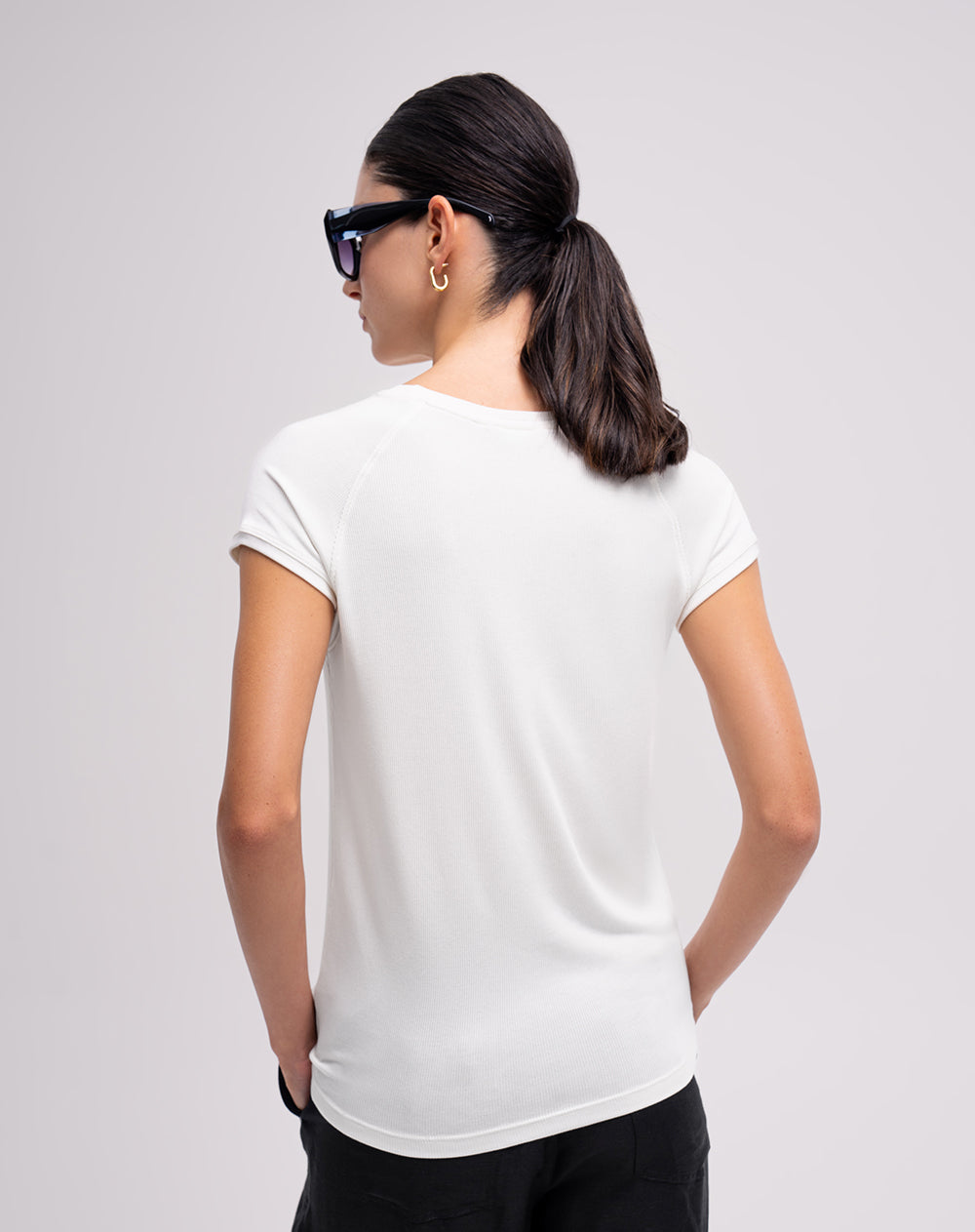 Camiseta slim algodón blanca mujer