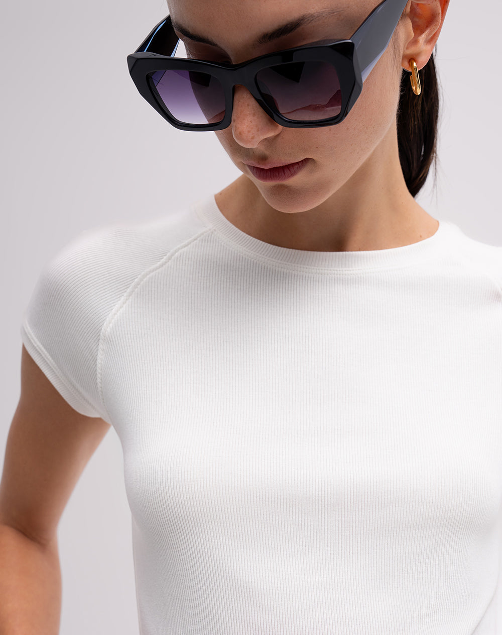 Camiseta slim algodón blanca mujer