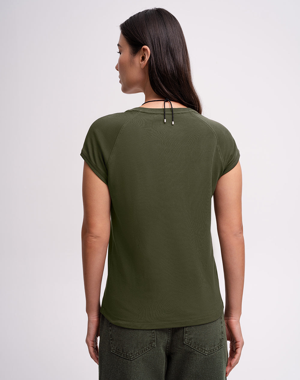 Camiseta slim fit manga corta verde