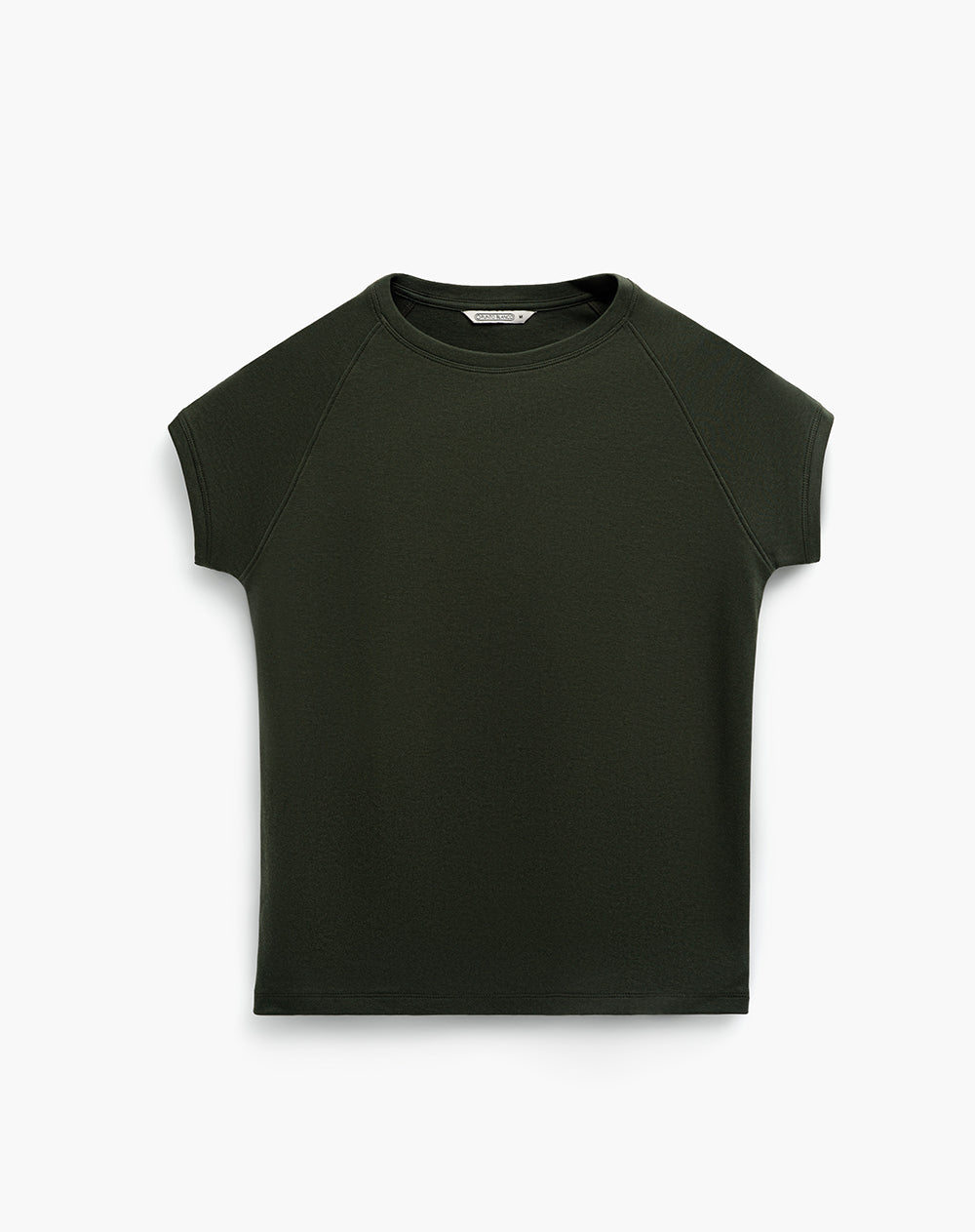 Camiseta slim algodón verde mujer