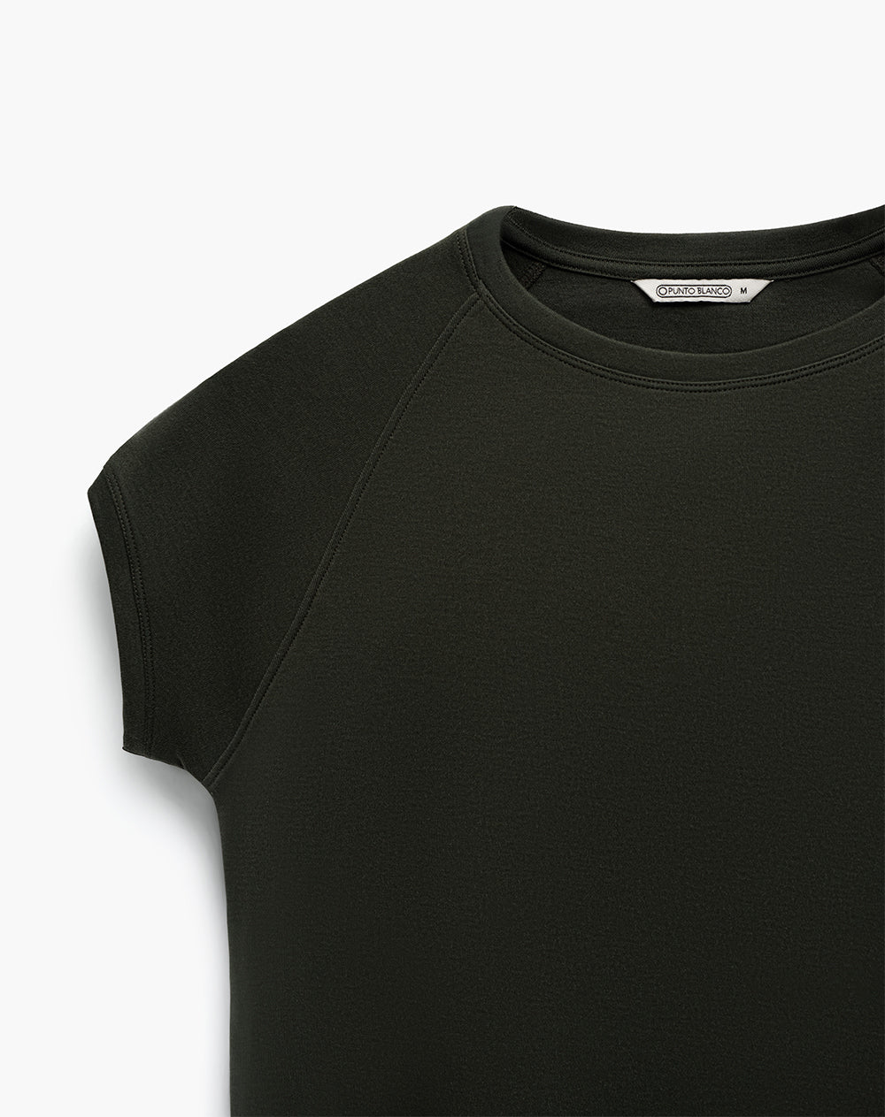 Camiseta slim algodón verde mujer