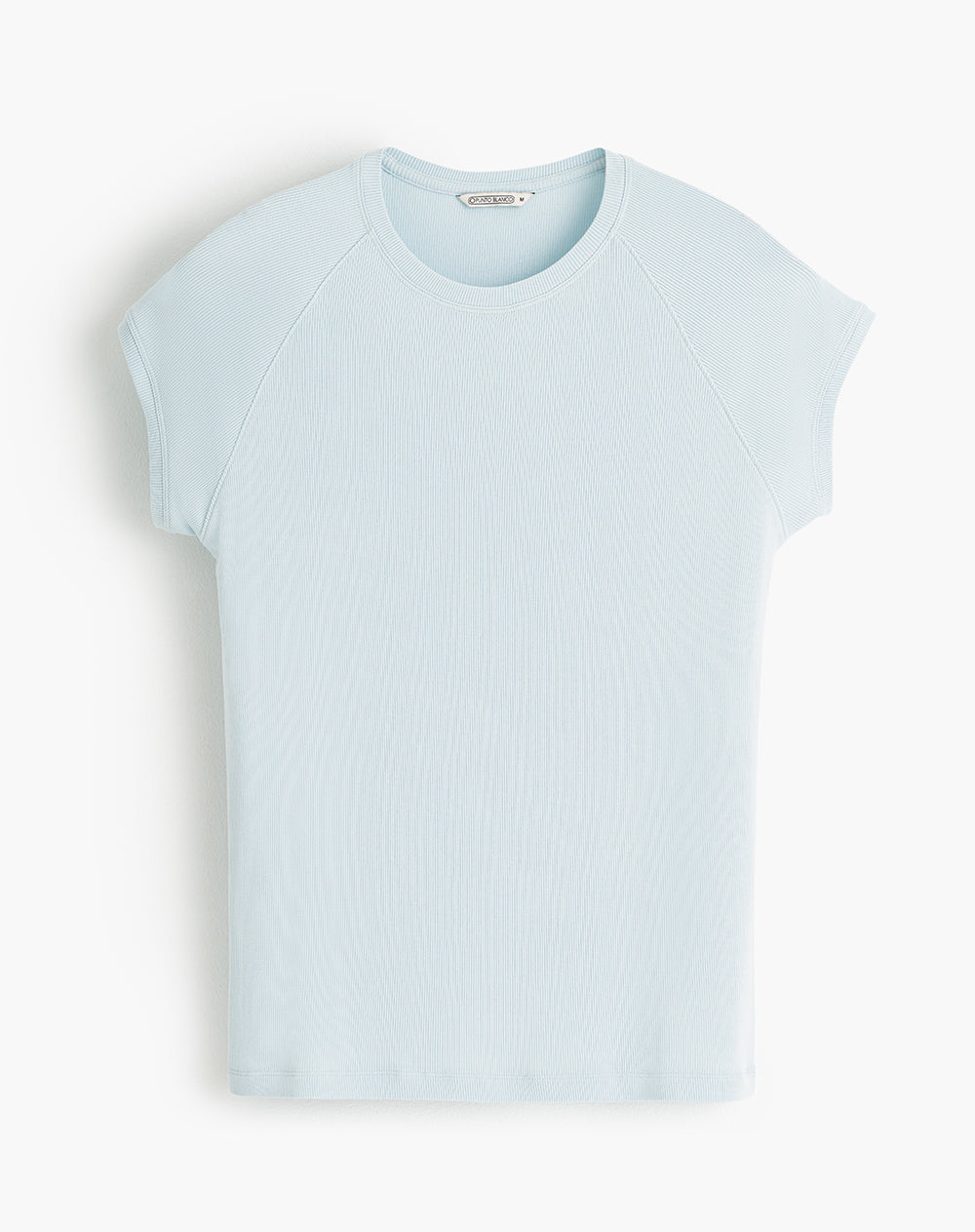 Camiseta semi ajustada tacto suave azul mujer