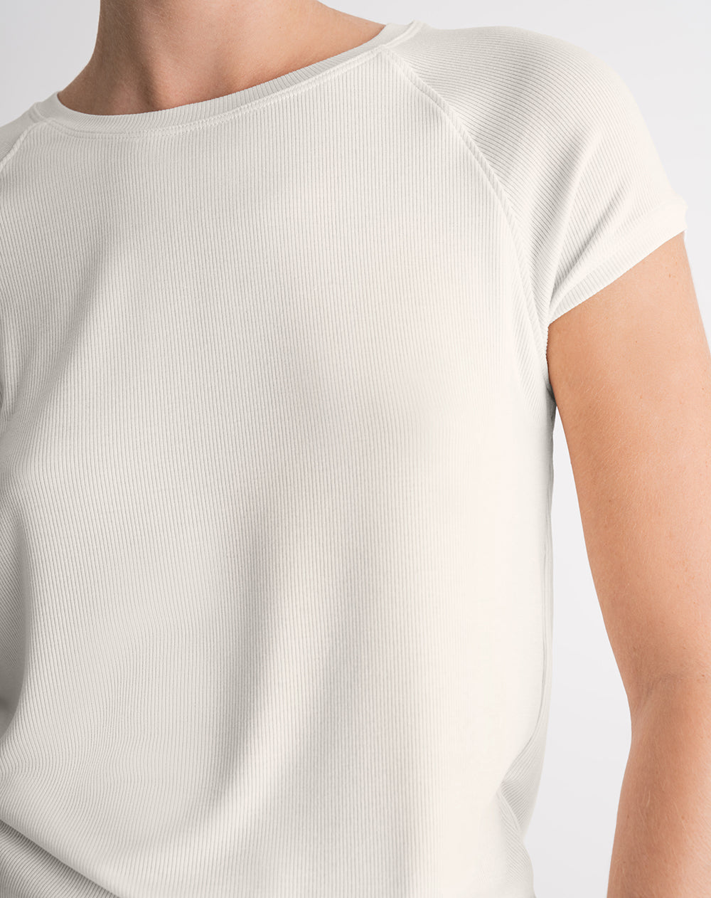 Camiseta semi ajustada tacto suave vainilla mujer
